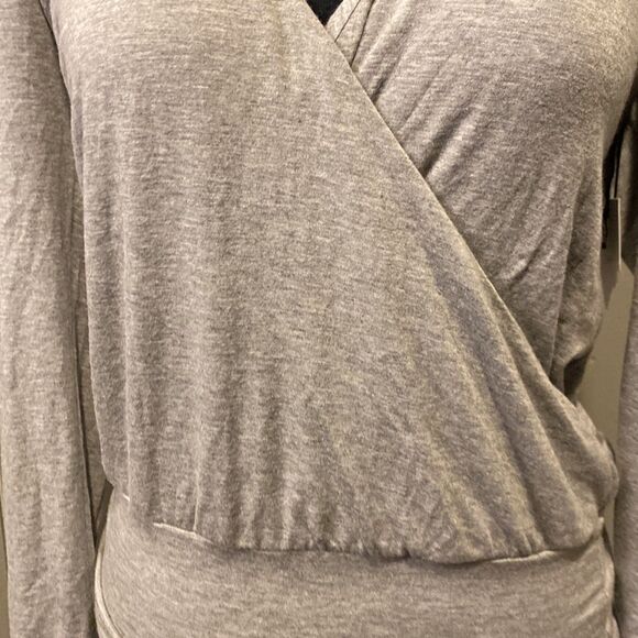 Bailey/44 Extra Small Grey long Sleeve Chest Cutout Back Shoulder Wrap Elastic - Picture 2 of 7